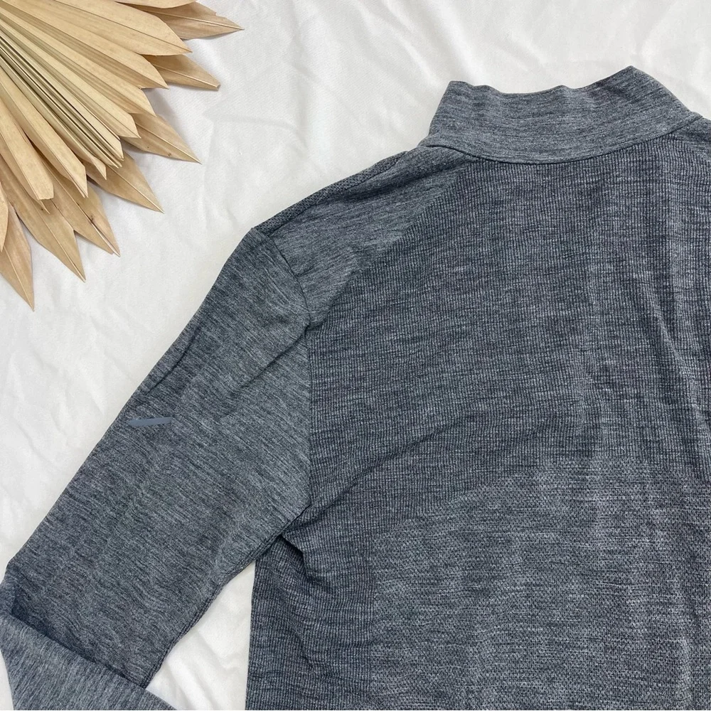 Hill City Seamless Grey 1/2 or 1/4 Zip Pullover Mock Neck Long Sleeve Pullover